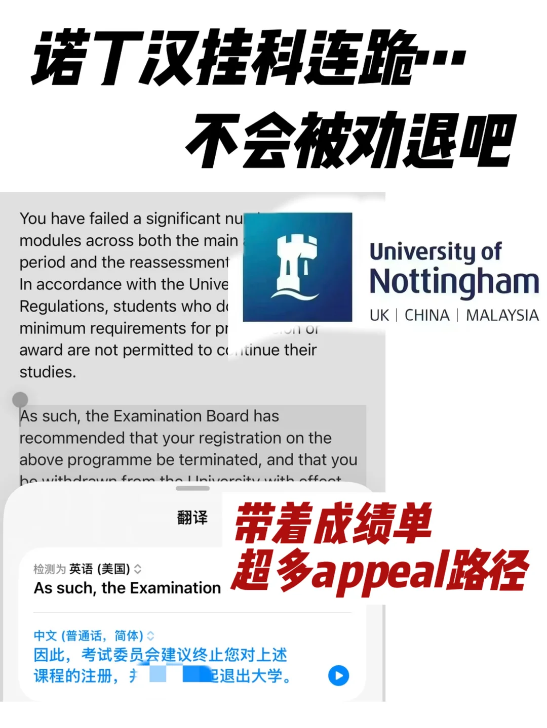 诺丁汉挂科怎么appeal最适合你？带成绩单来 — 内容图片 1