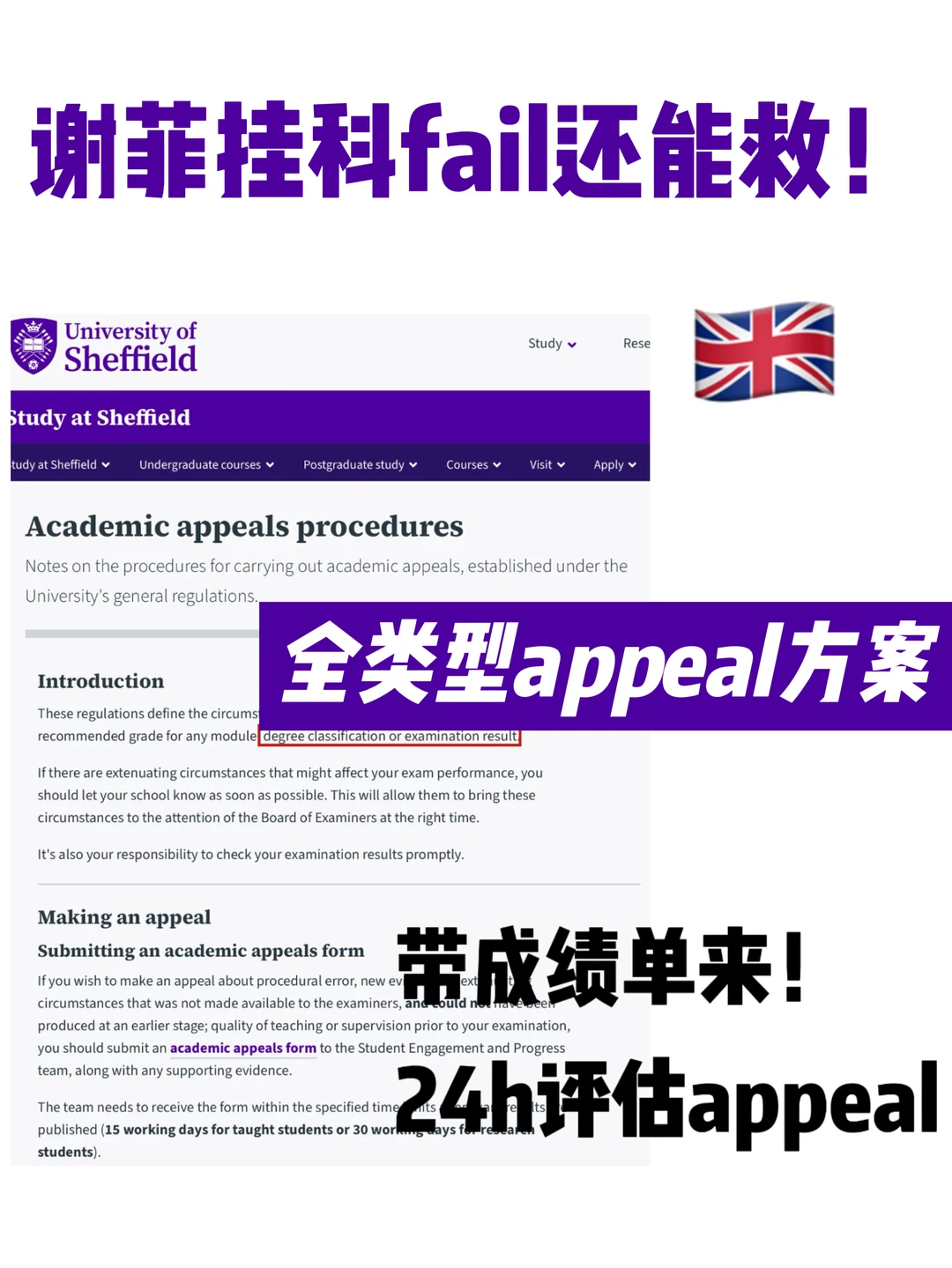 谢菲挂科还能救！不延毕重修，直接appeal通过 — 内容图片 1