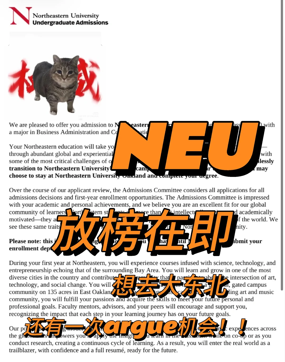 neu放榜，拒信不是终点，放弃才是 — 内容图片 1