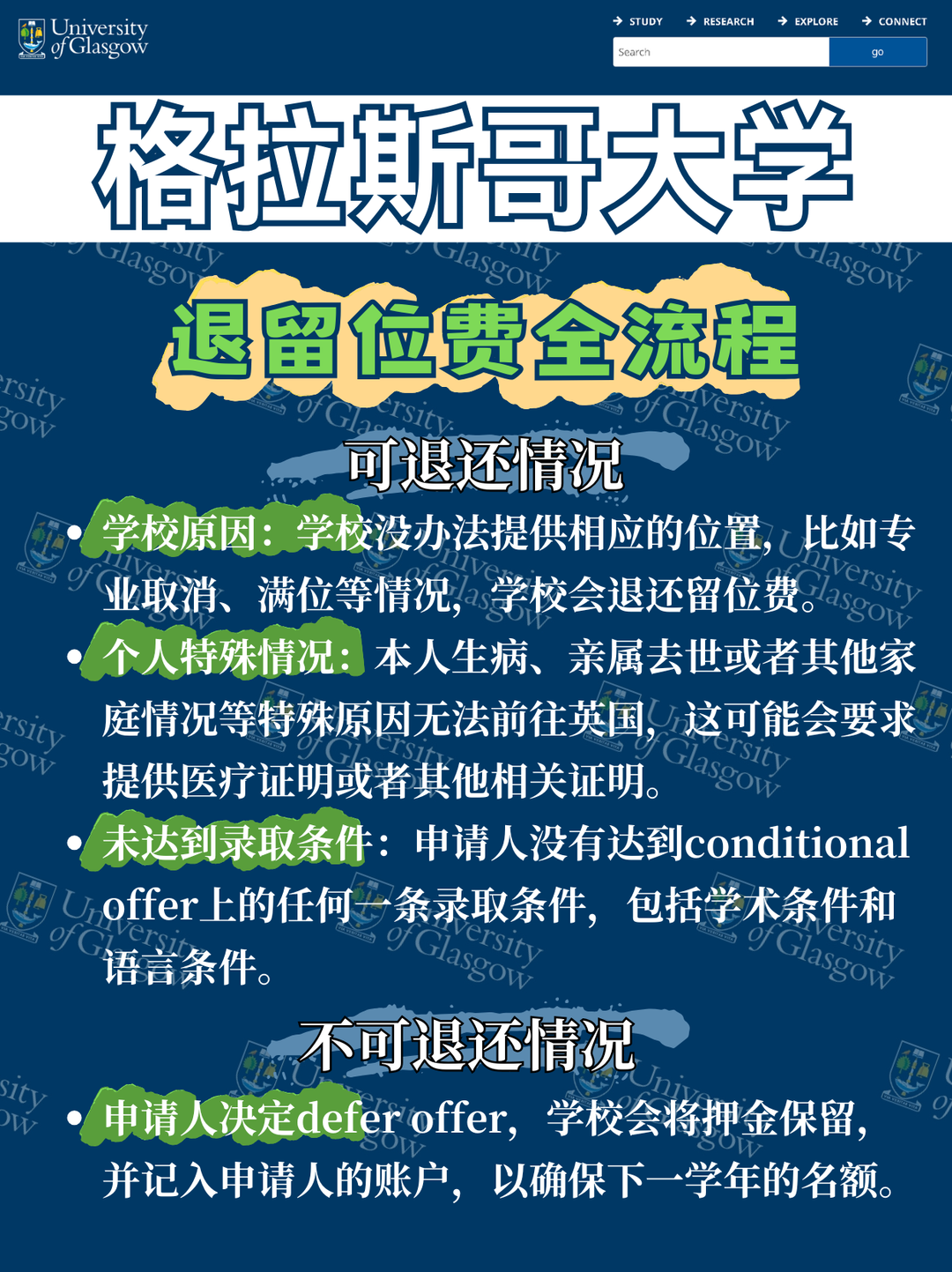 格拉斯哥大学退留位费流程政策解读 — 内容图片 2