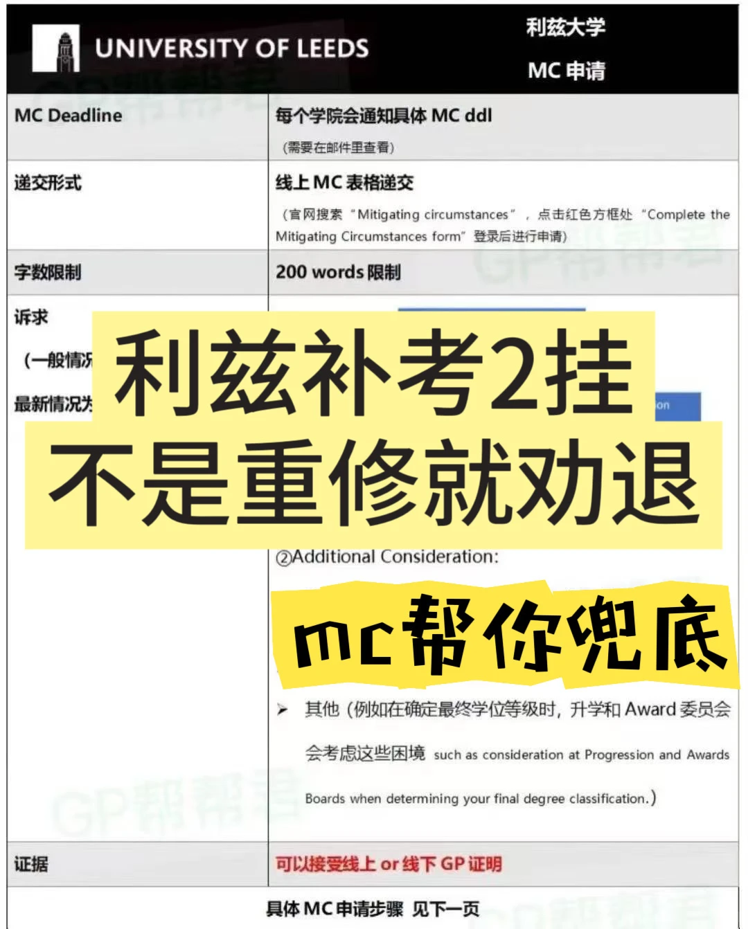【利兹补考】MC申请成功！不怕挂科不用重修 爽 — 内容图片 1