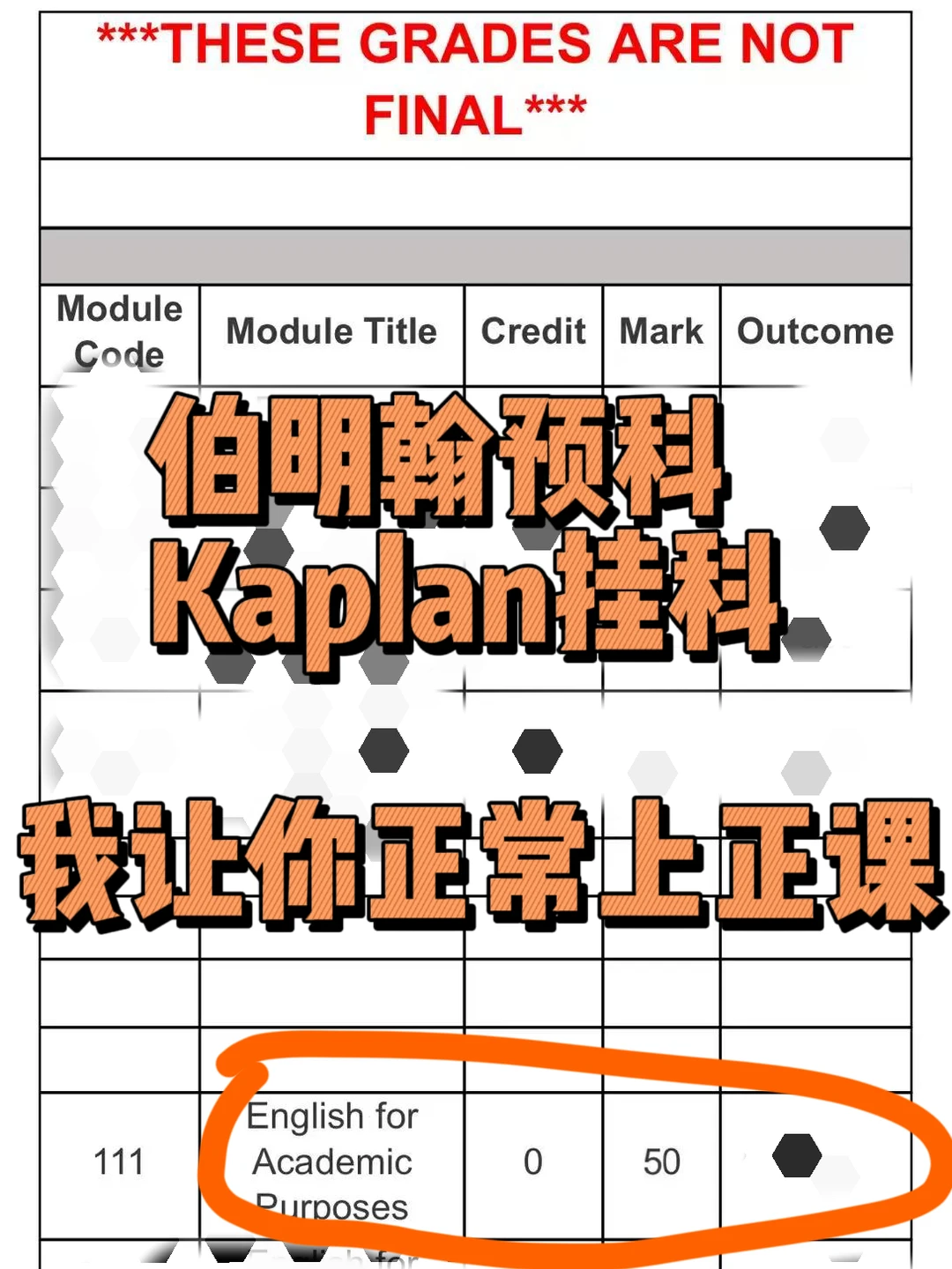 伯明翰kaplan预科挂科，我稳捞（中介内幕版） — 内容图片 1