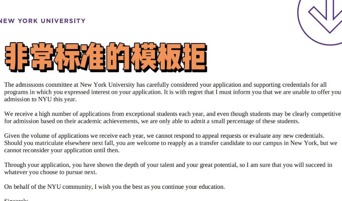 家长你记住：孩子被nyu的ed轮拒，是文书全责 — 内容图片 1