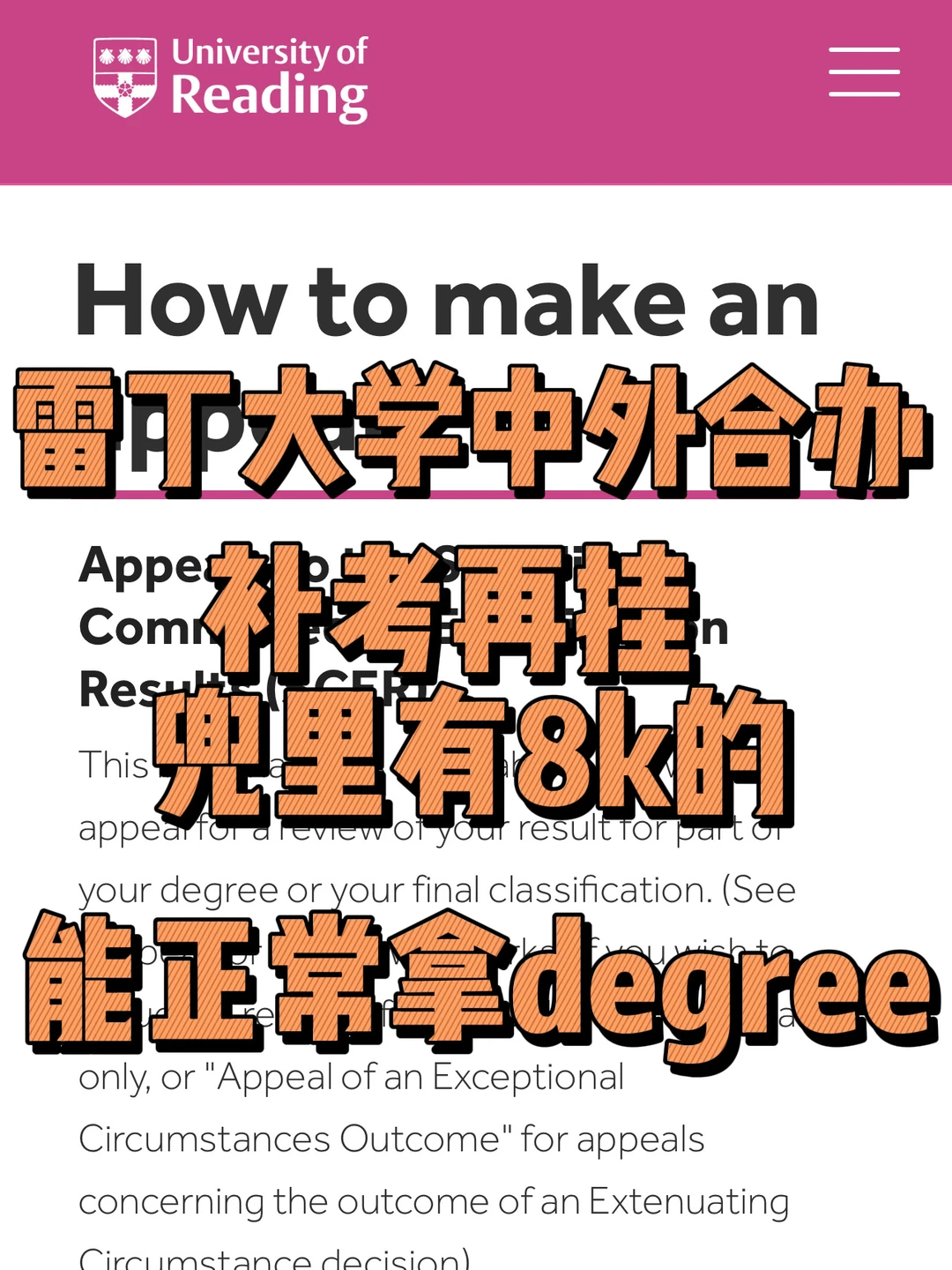 雷丁大学南信大中外合办补考二挂，我来捞 — 内容图片 1