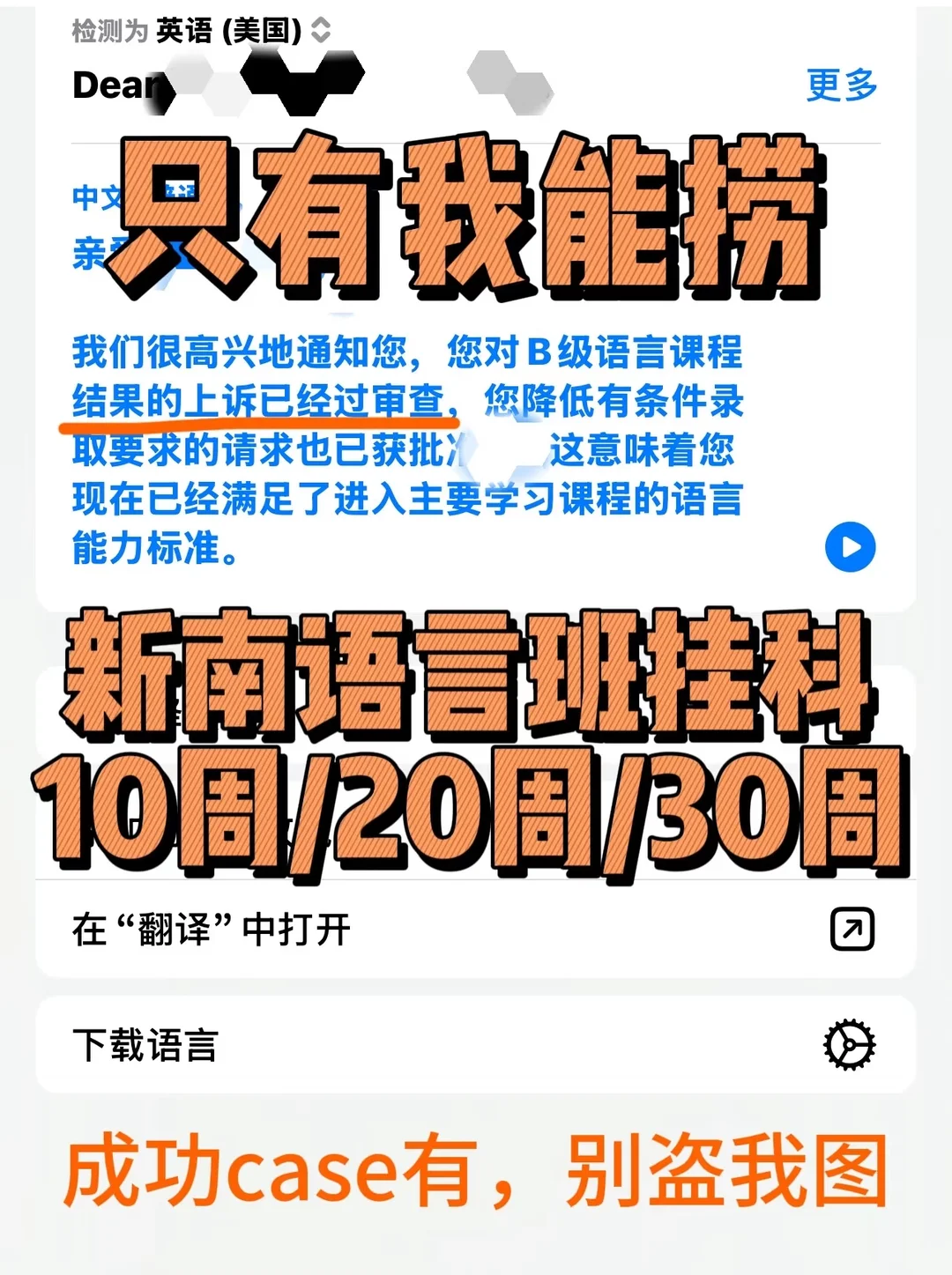 新南语言班7.31出分，b班c班挂科的，我全能捞 — 内容图片 1