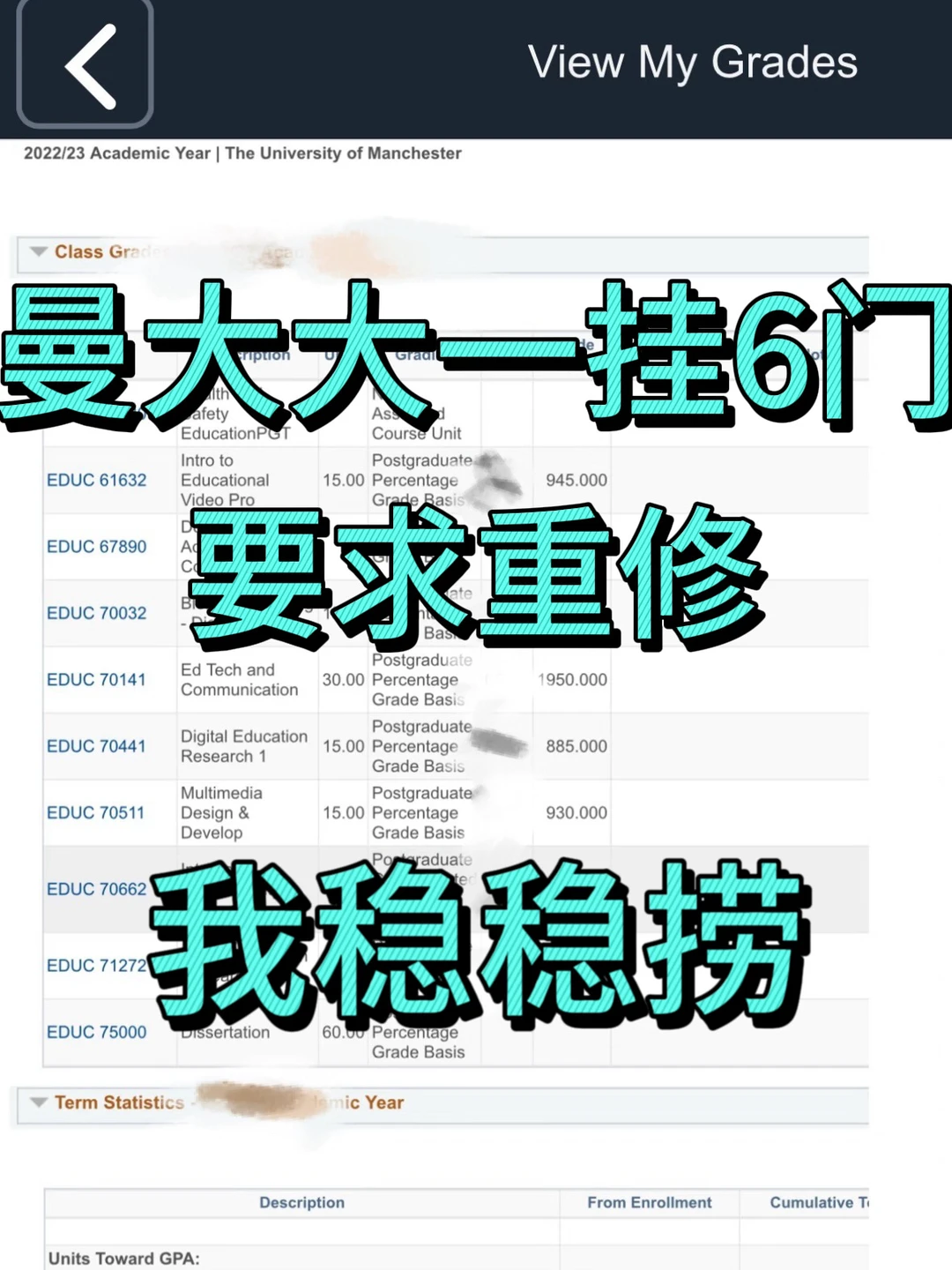 曼大大一8门挂6门不让升大二，我来搞定 — 内容图片 1