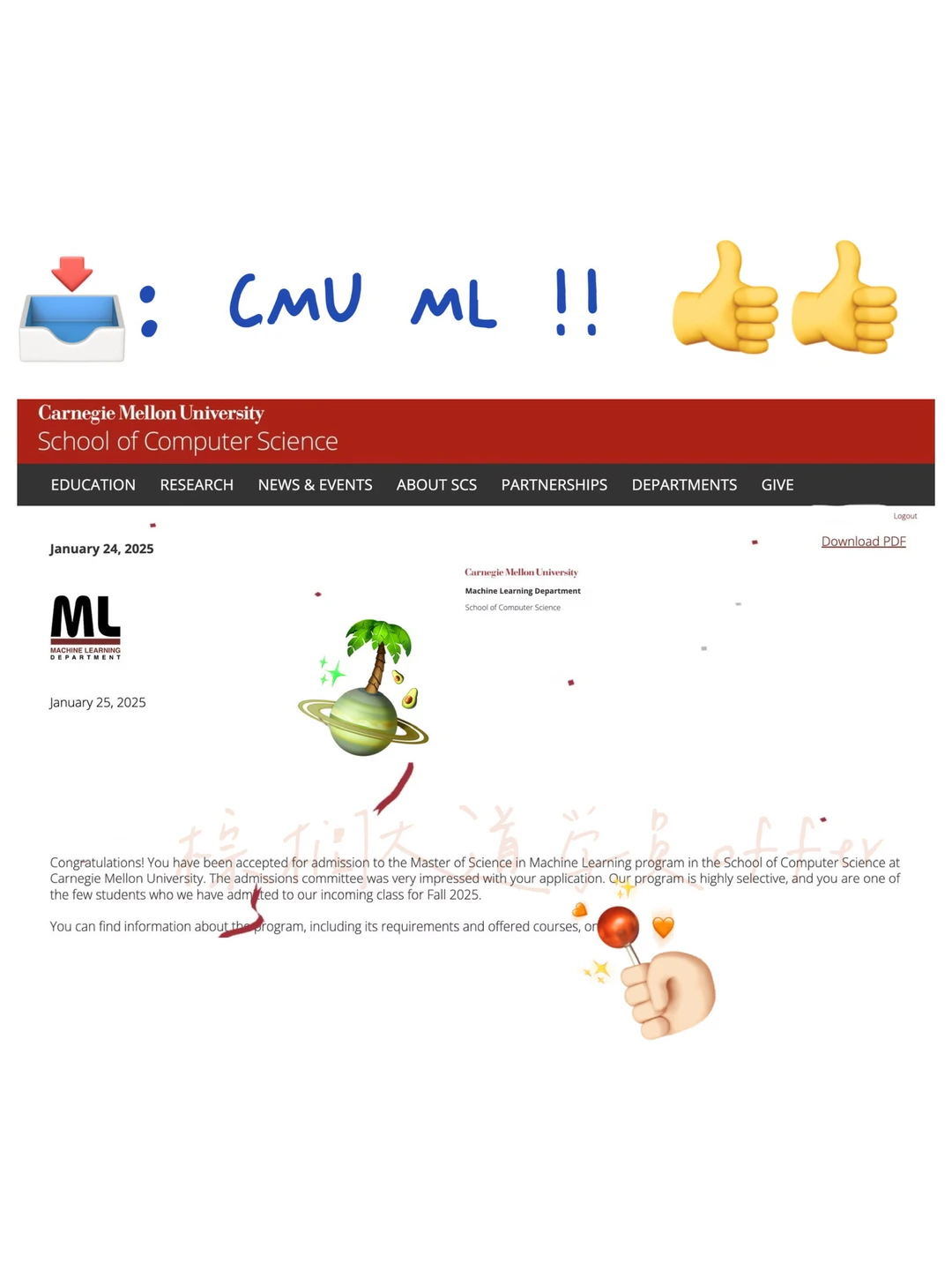 最好的新年礼物：CMU ML offer😭 — 内容图片 1