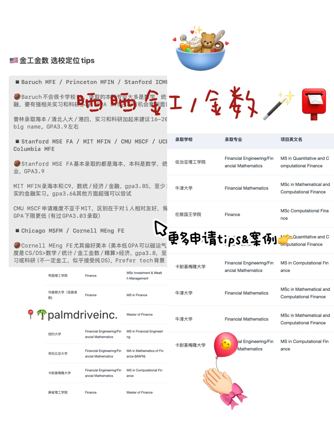 26/27fall谁要申金工金数！！！