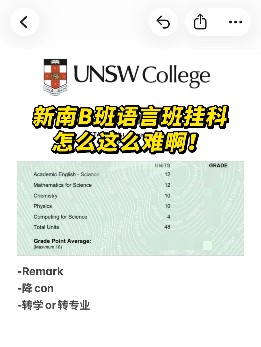 新南语言班不是有手就行啊！教授真会卡分啊！ — 内容图片 1