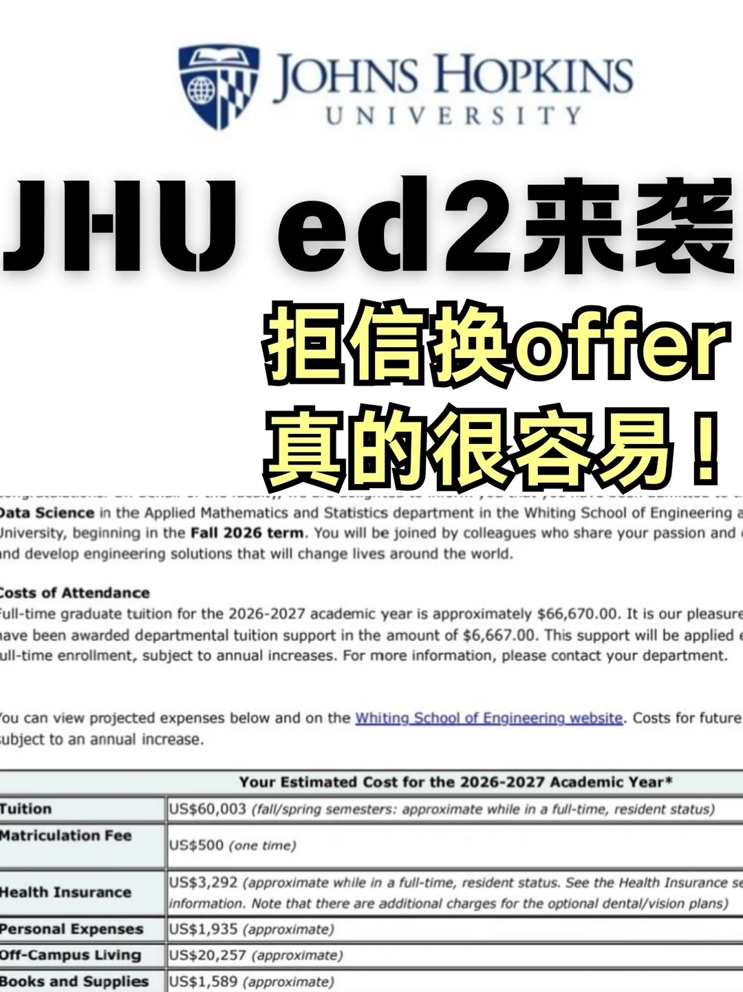 JHU又把谁搞垮了。。速速来拒信换offer — 内容图片 1