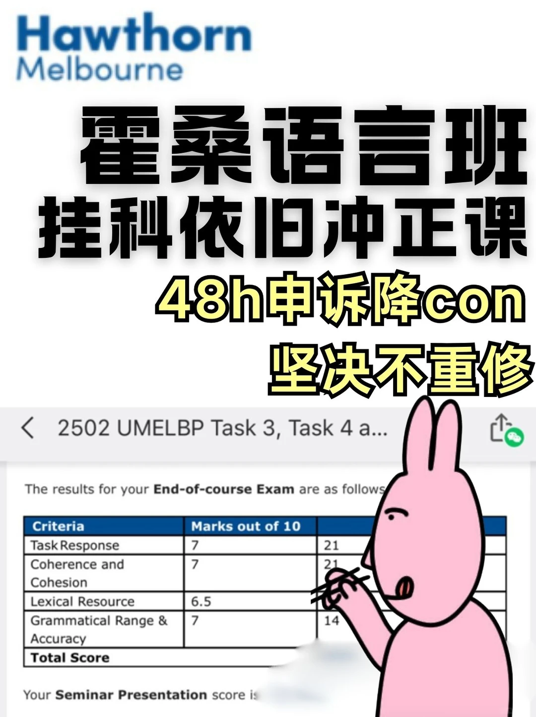墨大霍桑语言班2.6出分！！挂科捞你上正课 — 内容图片 1